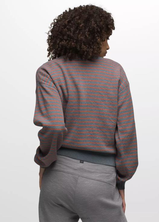 donne girocollo milani prAna striscia blu stagionata vestiario T6DPZ23