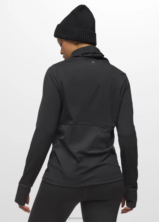 donne manica lunga flusso di ghiaccio prAna nero vestiario T6DPZ119