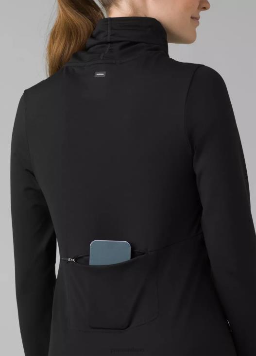 donne manica lunga flusso di ghiaccio prAna nero vestiario T6DPZ119
