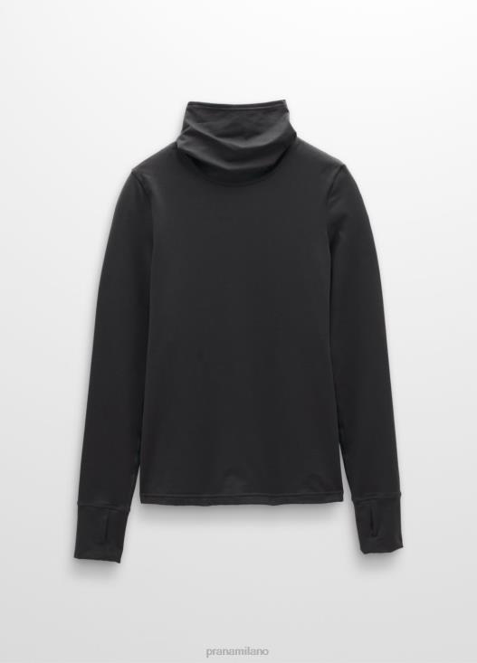 donne manica lunga flusso di ghiaccio prAna nero vestiario T6DPZ119