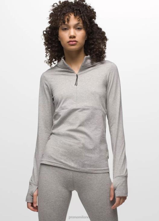 donne mezza zip flusso di ghiaccio prAna grigio erica vestiario T6DPZ65