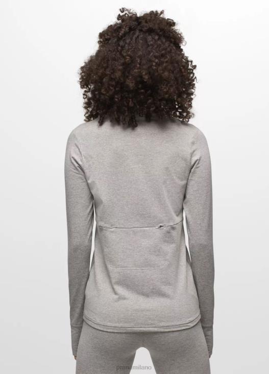 donne mezza zip flusso di ghiaccio prAna grigio erica vestiario T6DPZ65