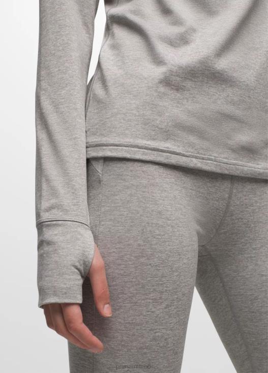 donne mezza zip flusso di ghiaccio prAna grigio erica vestiario T6DPZ65