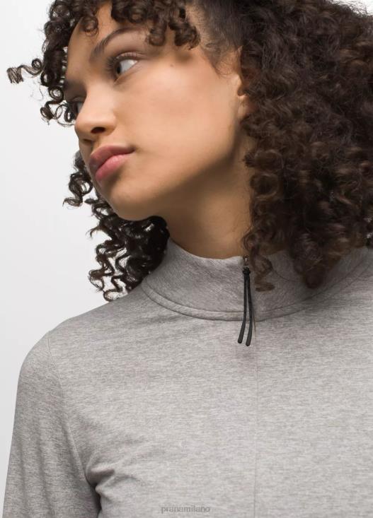 donne mezza zip flusso di ghiaccio prAna grigio erica vestiario T6DPZ65