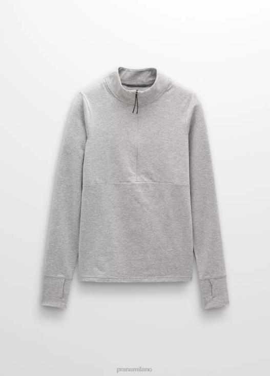donne mezza zip flusso di ghiaccio prAna grigio erica vestiario T6DPZ65