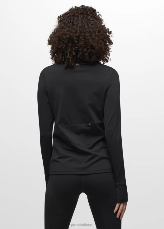 donne mezza zip flusso di ghiaccio prAna nero vestiario T6DPZ63