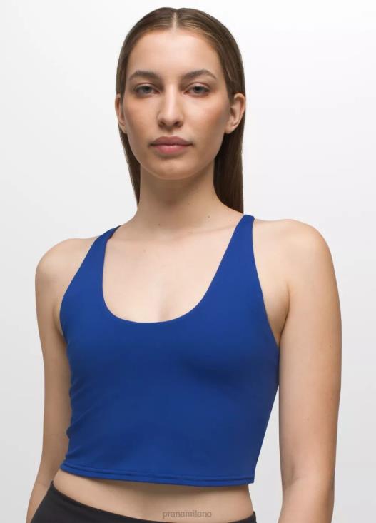 donne top corto chakara prAna ricco zaffiro vestiario T6DPZ121