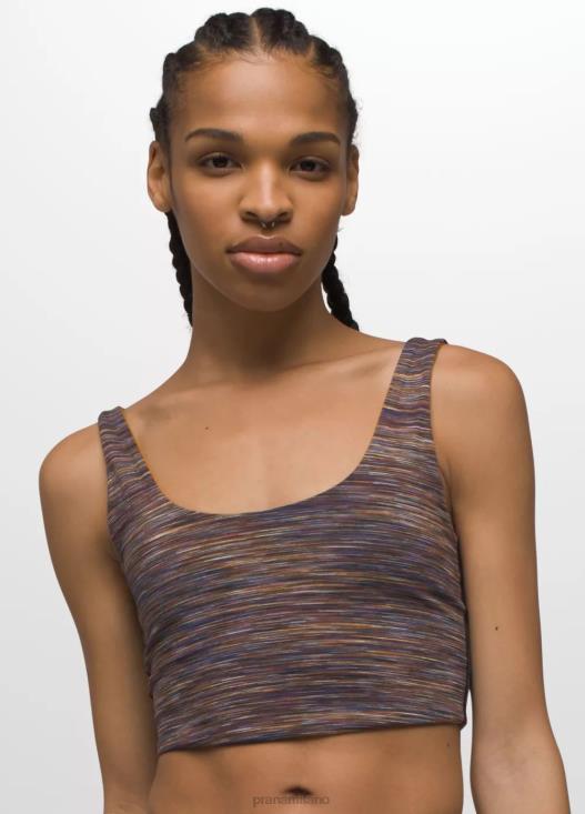 donne top corto reversibile Luxara prAna colorante spaziale speziato/gelso vestiario T6DPZ127