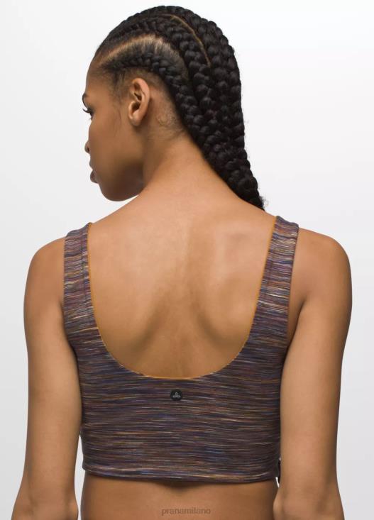 donne top corto reversibile Luxara prAna colorante spaziale speziato/gelso vestiario T6DPZ127