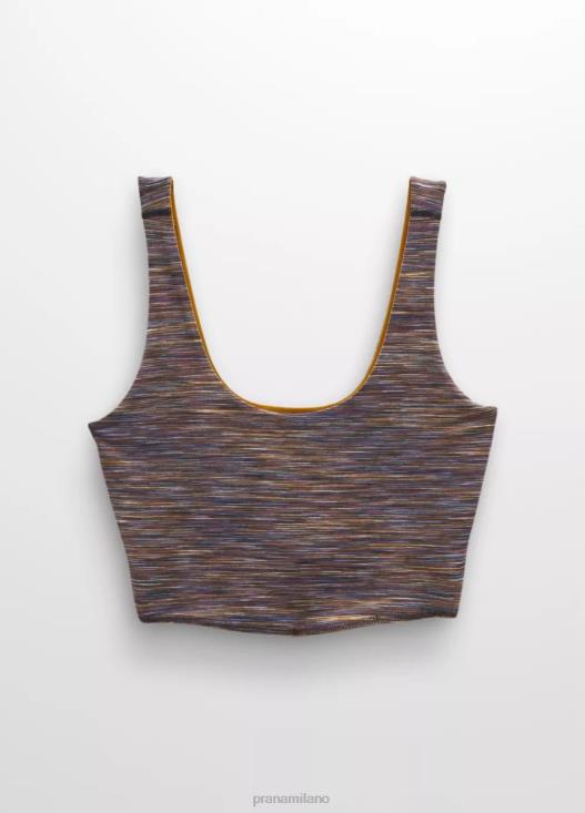 donne top corto reversibile Luxara prAna colorante spaziale speziato/gelso vestiario T6DPZ127