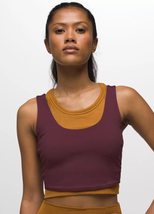 donne top corto reversibile Luxara prAna gelso/ricco zaffiro vestiario T6DPZ126