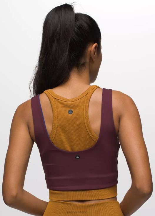 donne top corto reversibile Luxara prAna gelso/ricco zaffiro vestiario T6DPZ126