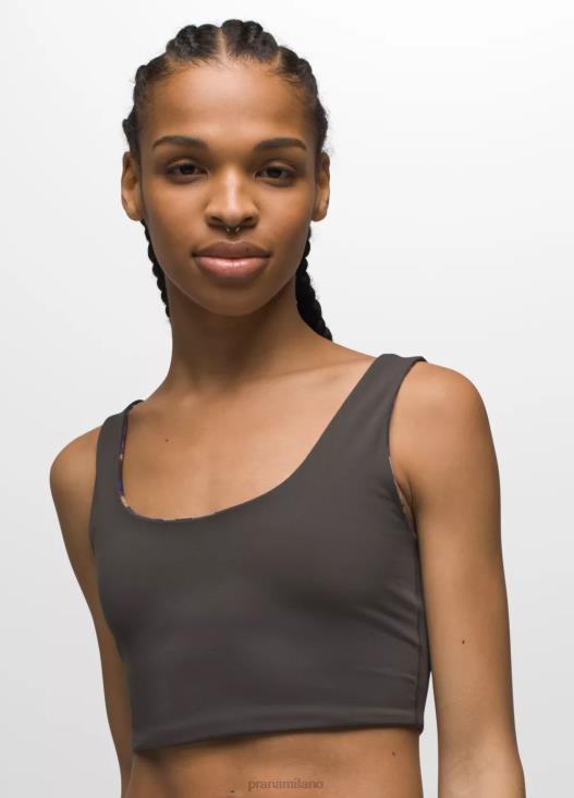 donne top corto reversibile Luxara prAna stordimento autunnale/ferro scuro vestiario T6DPZ128
