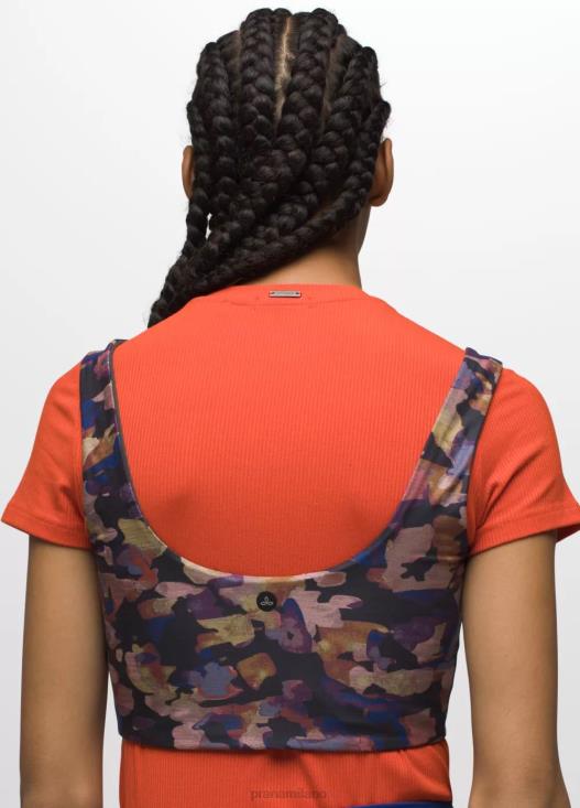 donne top corto reversibile Luxara prAna stordimento autunnale/ferro scuro vestiario T6DPZ128