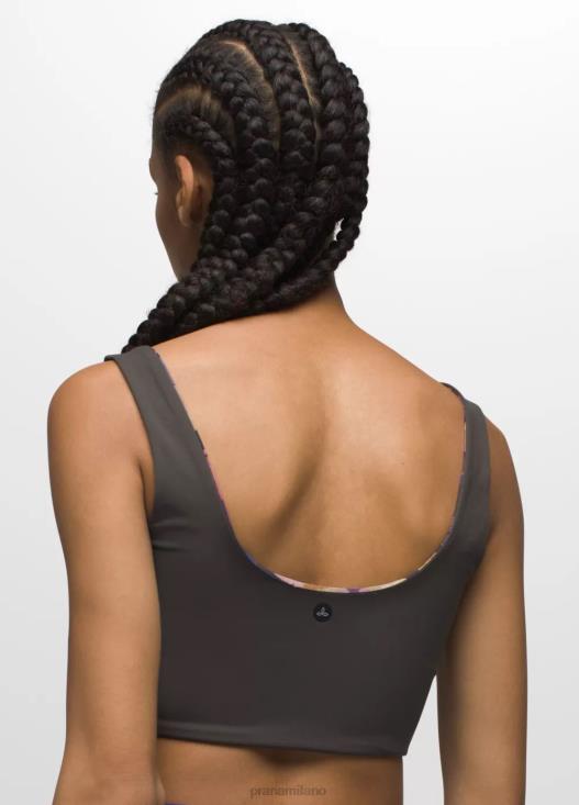donne top corto reversibile Luxara prAna stordimento autunnale/ferro scuro vestiario T6DPZ128