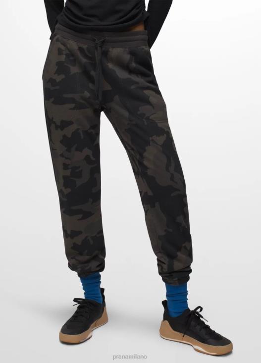 donne pantaloni comodi prAna mimetica nera fondi T6DPZ403