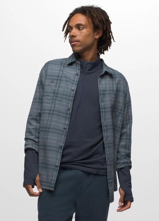uomini camicia di flanella dolberg prAna blu stagionato vestiario T6DPZ827