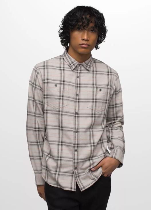 uomini camicia di flanella dolberg prAna grigio ghiaia vestiario T6DPZ832