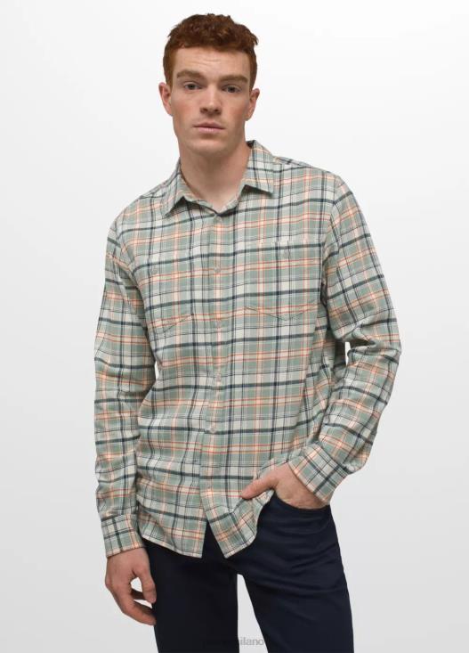 uomini camicia di flanella dolberg prAna verde minerale vestiario T6DPZ830