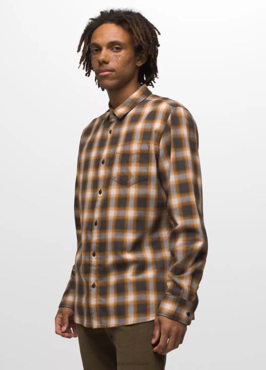 uomini camicia di flanella los feliz prAna ferro scuro vestiario T6DPZ816