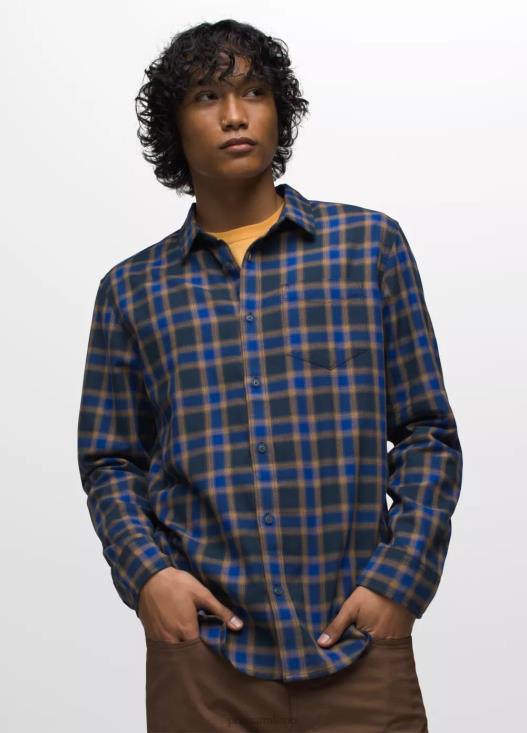 uomini camicia di flanella los feliz prAna ricco zaffiro vestiario T6DPZ815