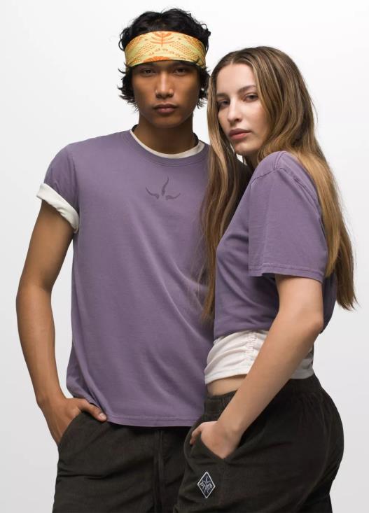 uomini T-shirt a maniche corte con grafica storica prAna ametista vestiario T6DPZ87