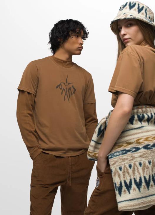 uomini T-shirt a maniche corte con grafica storica prAna seppia vestiario T6DPZ86