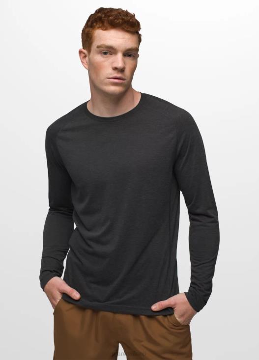 uomini T-shirt a maniche lunghe Mission Trails prAna erica nera vestiario T6DPZ795