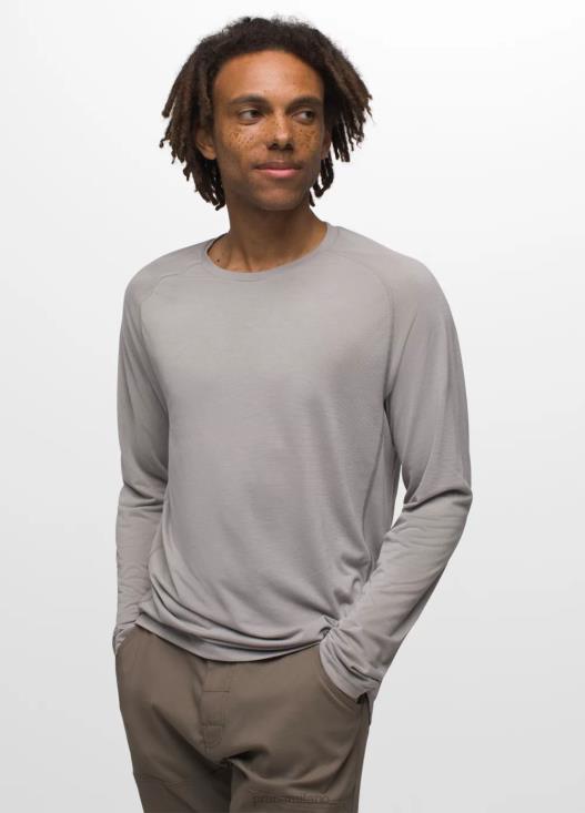 uomini T-shirt a maniche lunghe Mission Trails prAna grigio vestiario T6DPZ794