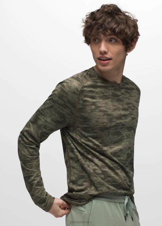 uomini T-shirt a maniche lunghe Mission Trails prAna mimetica sfocata sempreverde vestiario T6DPZ791