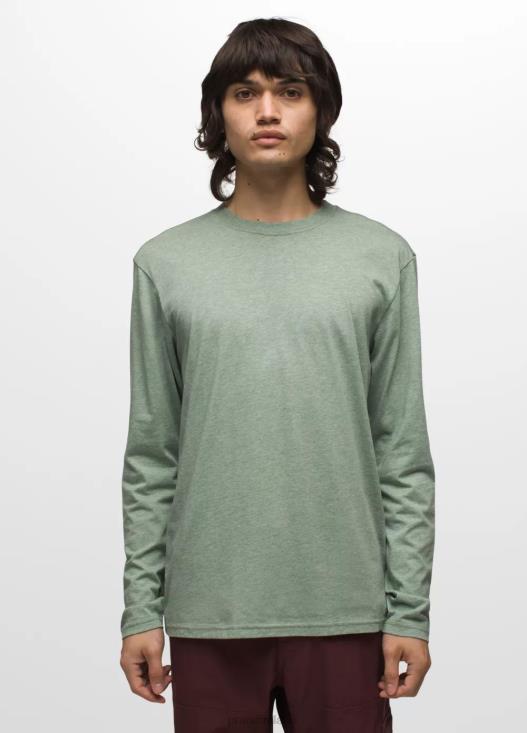 uomini maglietta a maniche lunghe prAna erica verde minerale vestiario T6DPZ853