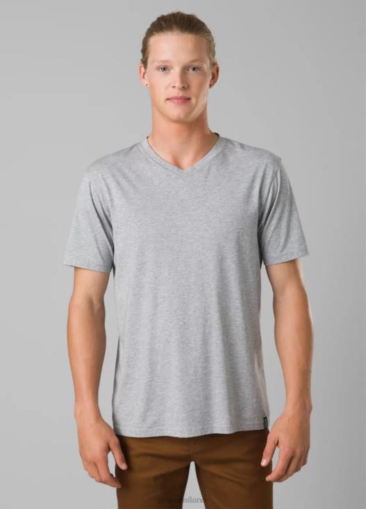 uomini maglietta con scollo a V prAna grigio erica medio vestiario T6DPZ874