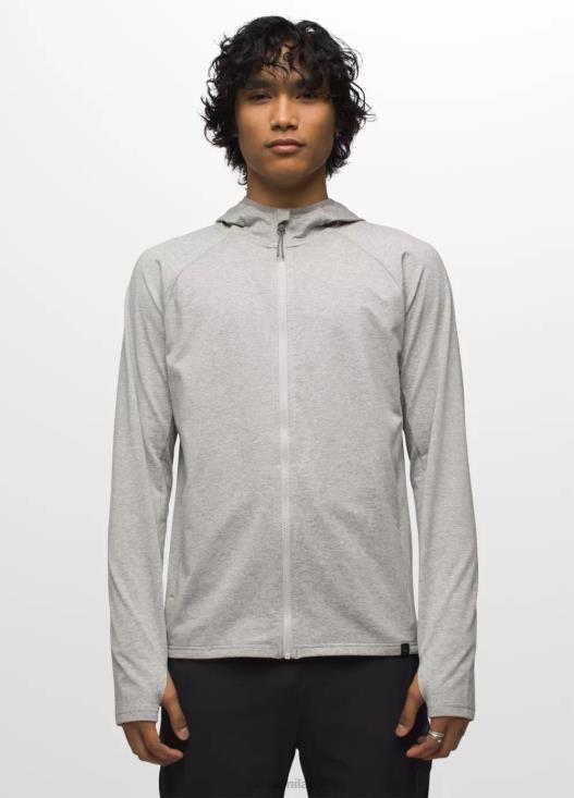 uomini Felpa con cappuccio e zip intera Ice Flow prAna grigio erica vestiario T6DPZ826