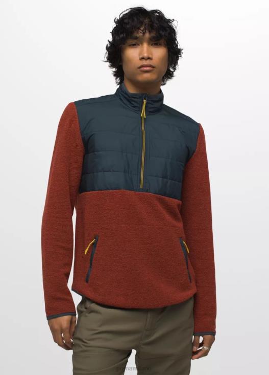 uomini incredibile lana 1/2 zip prAna erica ruggine vestiario T6DPZ834
