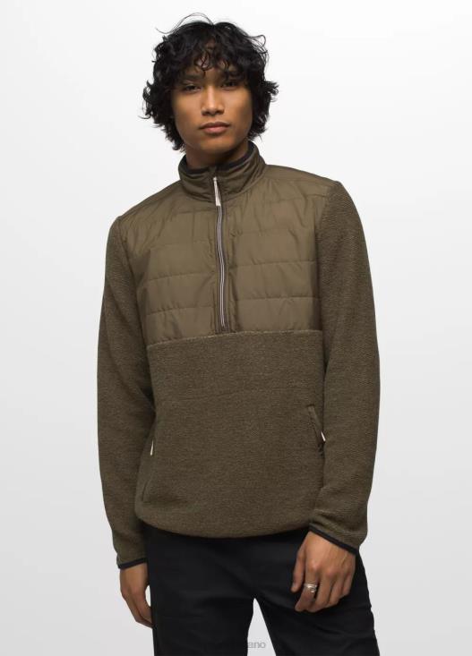 uomini incredibile lana 1/2 zip prAna erica verde ardesia vestiario T6DPZ833