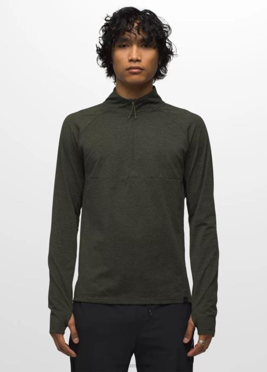 uomini mezza zip flusso di ghiaccio prAna erica sempreverde vestiario T6DPZ804