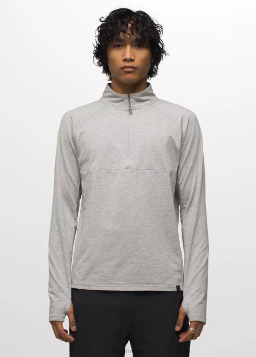 uomini mezza zip flusso di ghiaccio prAna grigio erica vestiario T6DPZ806