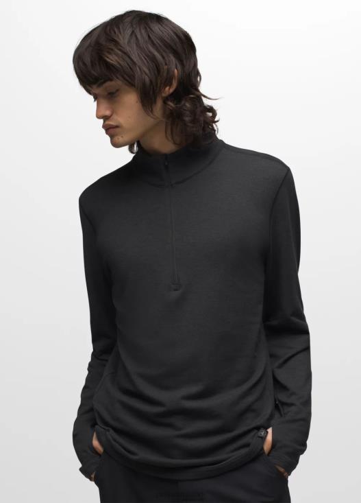 uomini rilevatore di altitudine 1/4 zip ii prAna nero vestiario T6DPZ838