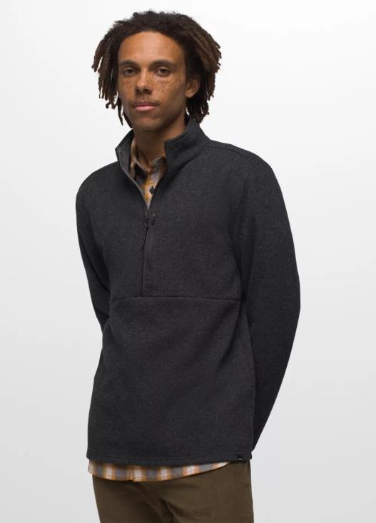 uomini tracciatore di percorso 1/4 zip prAna erica di ferro scuro vestiario T6DPZ871