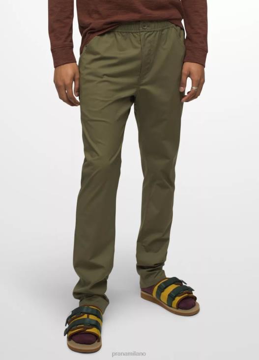 uomini pantaloni a vita elettronica con doppia visiera prAna carico verde fondi T6DPZ998