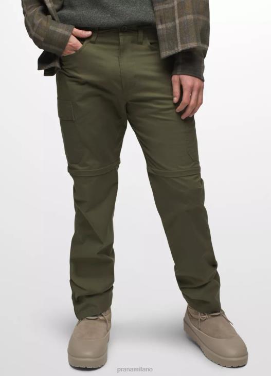 uomini pantaloni convertibili con doppia visiera prAna carico verde fondi T6DPZ1008