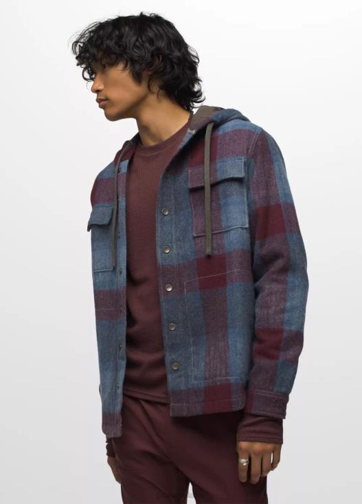 uomini camicia in flanella con cappuccio Asgard prAna cacao vestiario T6DPZ819