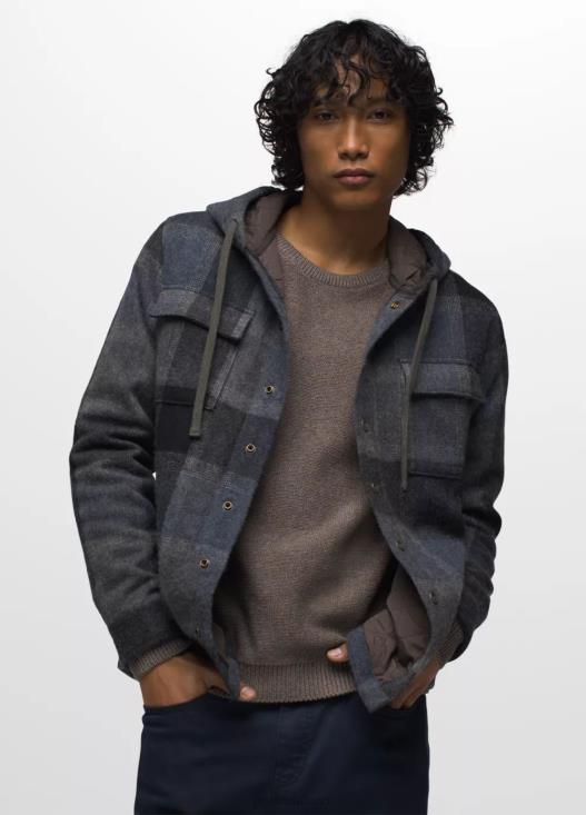 uomini camicia in flanella con cappuccio Asgard prAna carbone vestiario T6DPZ818