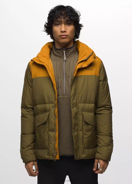 uomini giacca da trail in legno prAna colorblock speziato vestiario T6DPZ1082