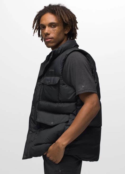 uomini gilet da trail in legno prAna nero vestiario T6DPZ1079