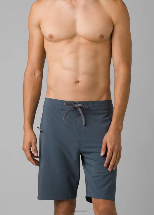 uomini pantaloncini da bagno Fenton prAna grigio blu nuotare T6DPZ1043