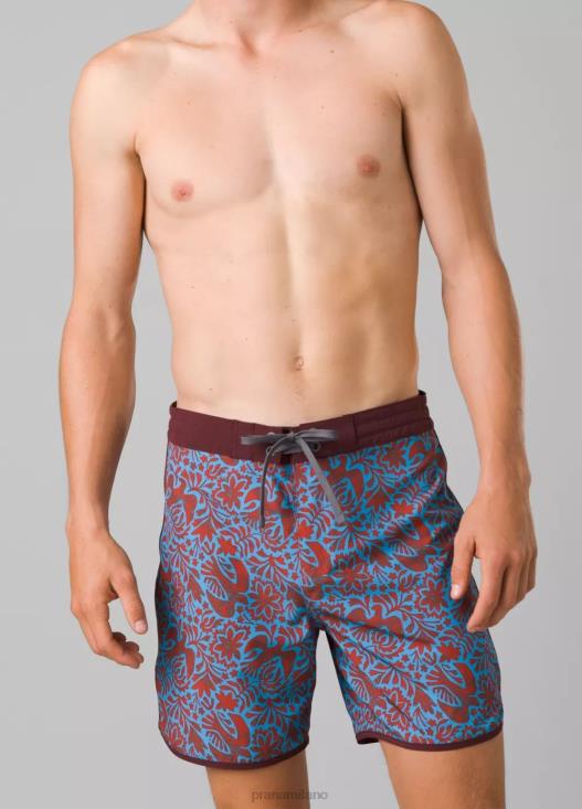 uomini pantaloncini da surf vintage prAna fauna della flora della ruggine nuotare T6DPZ1031